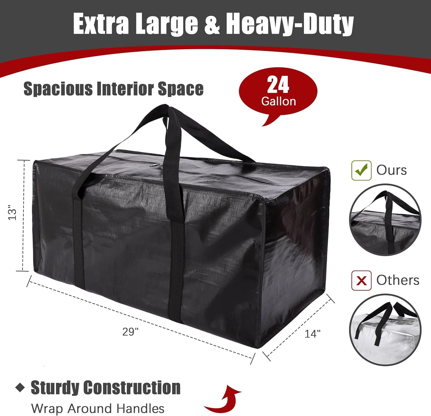Bolsas mudanza grandes con cremallera asas 8 pzas color