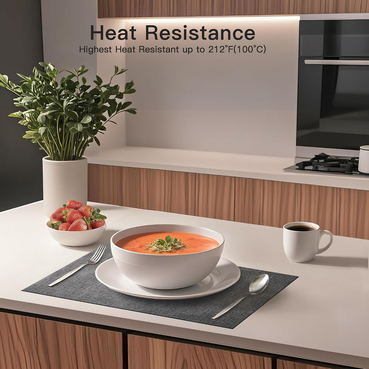 6 Manteles Reversibles Piel Sintética Impermeables Cocina