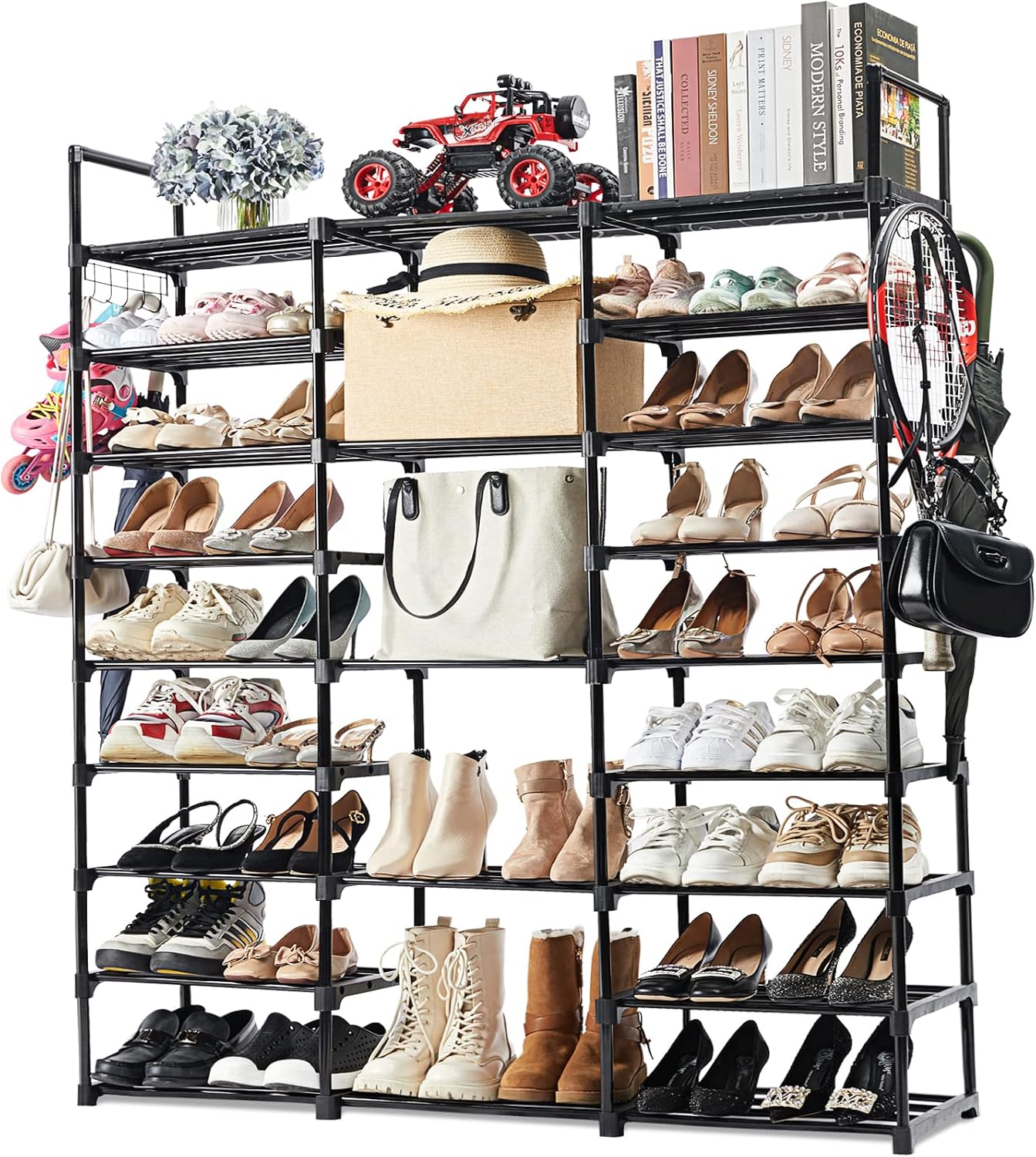 Zapatero metal 9 niveles para 50-55 pares estante alto