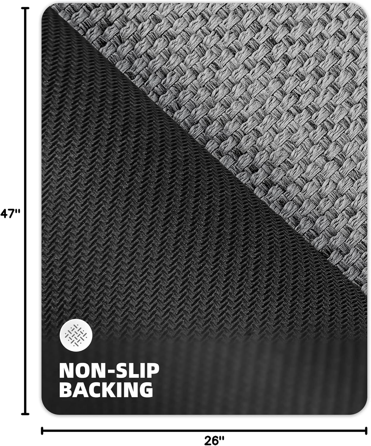Tapete entrada interior 26x47" antiderrap gris claro