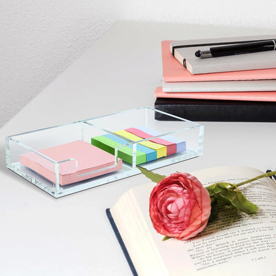 Soporte notas 2en1 dispensador 7.68x3.9" transparente
