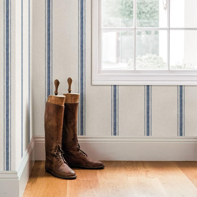 Papel pintado rayas tela blue linette 3115-12462