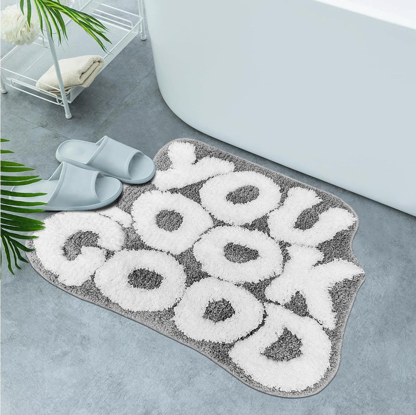Alfombra baño grises suave felpa antideslizante 25x21pulg