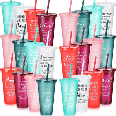 24 Tazas Navideñas con Versos Biblia 24oz Plástico