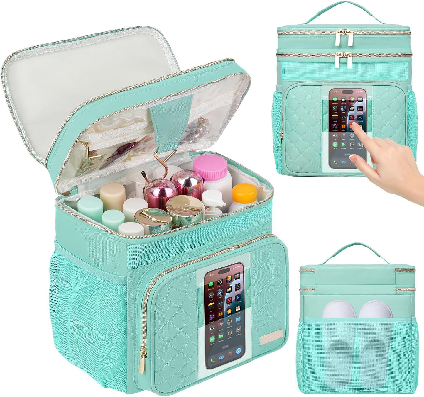 Bolsa organizadora ducha 2 capas malla secado rápido para viaje