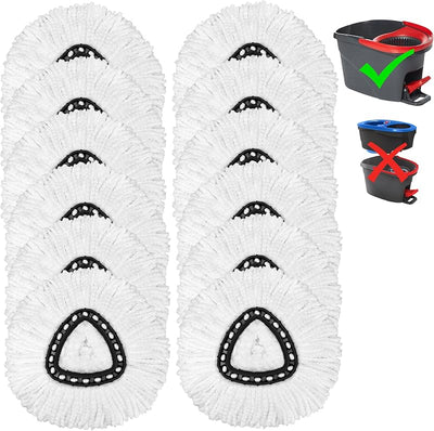 12 Pzas Cabezal Fregona Microfibra Reutilizables Universal Blanco