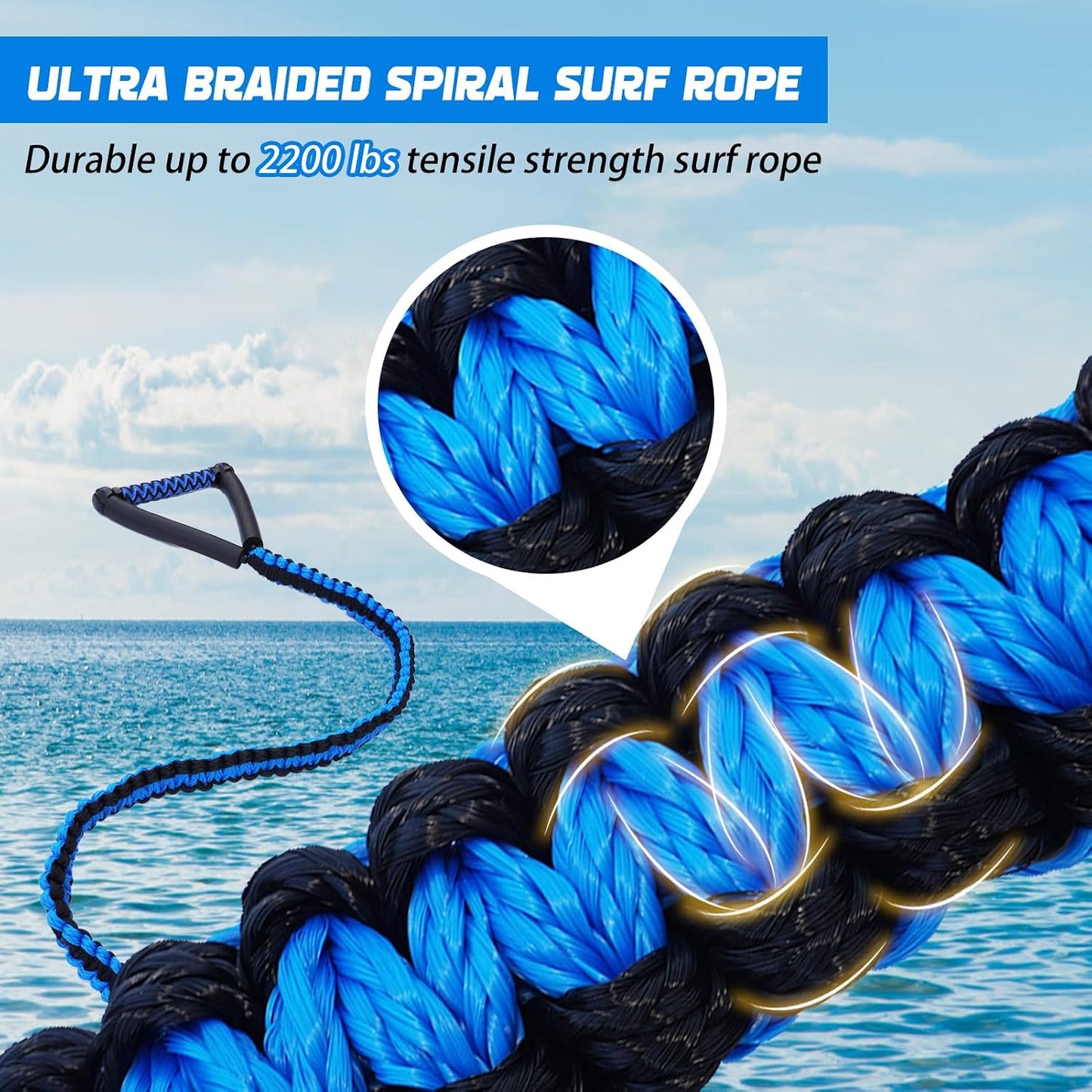 Cuerda wakesurf 25ft 6 secciones ajustables flotantes