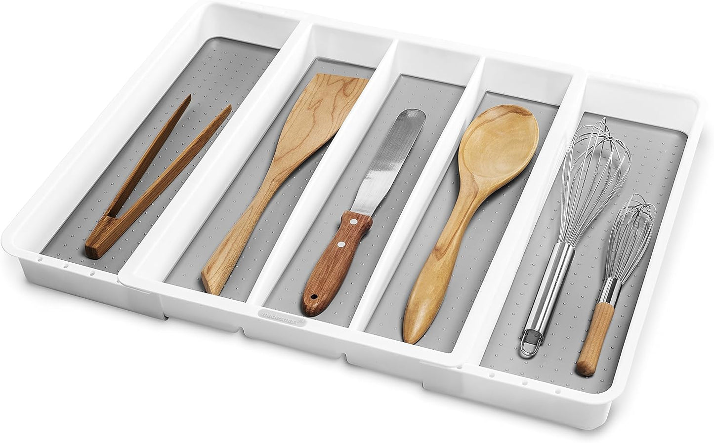 Bandeja utensilios ampliable 5 compartimentos cocina sin BPA