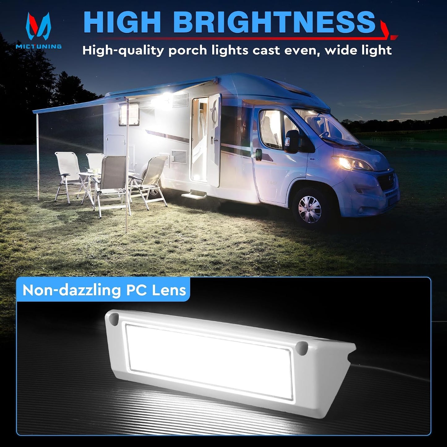 Luz LED exterior 9" 12V 6000K IP67 para RV