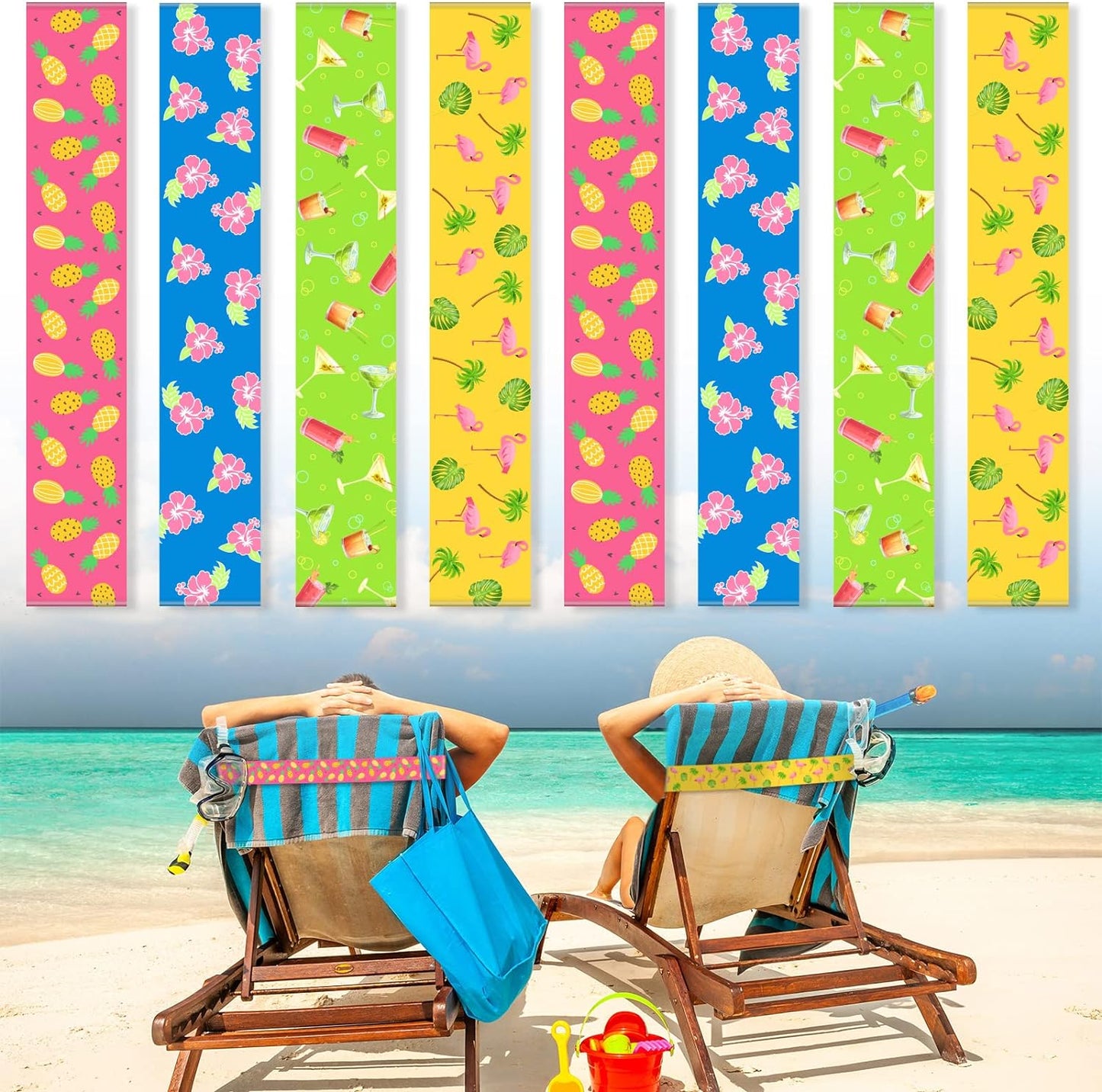 8 Bandas Elásticas para Toallas Silla Playa Piscina Crucero