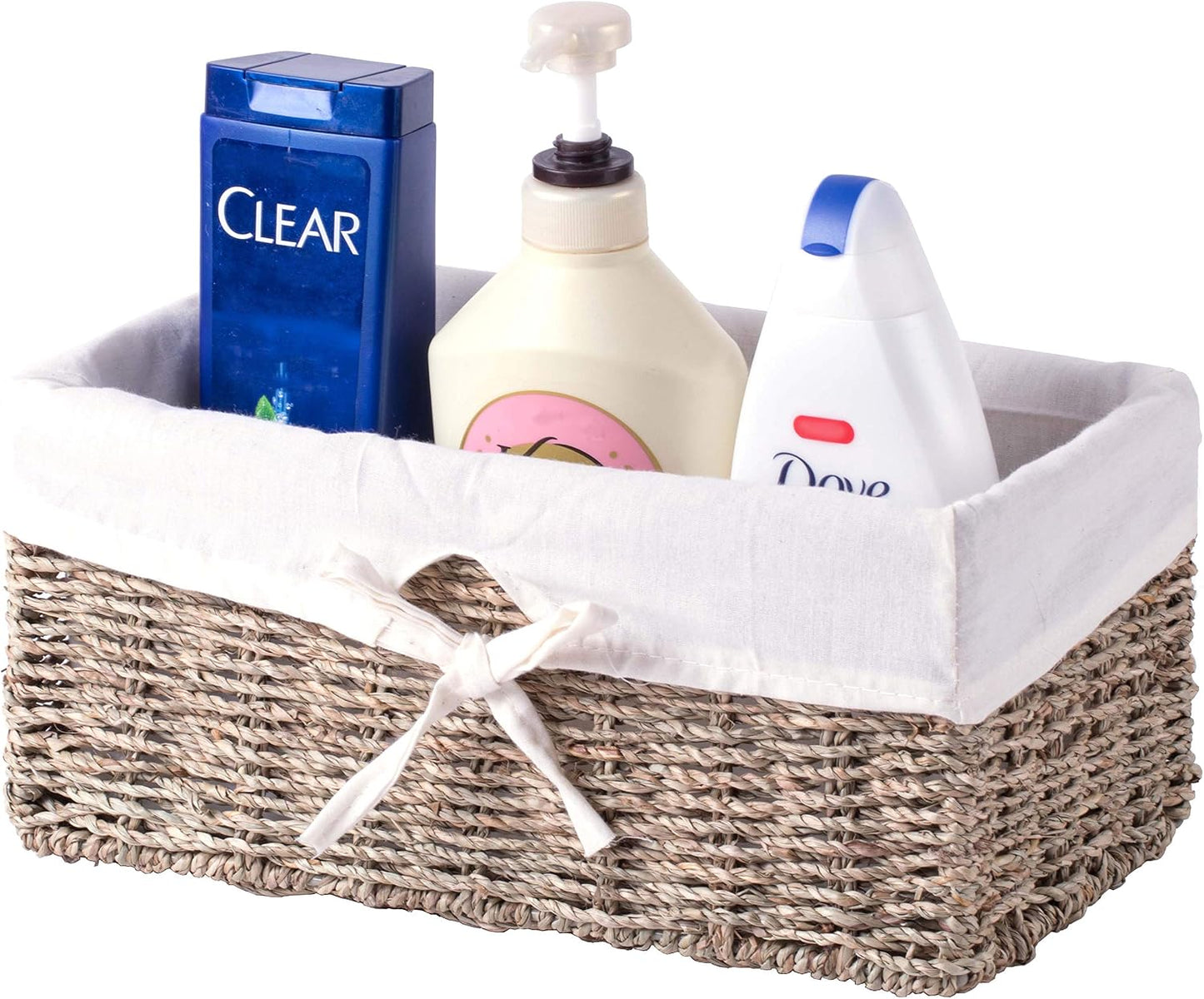 Cesta estante forrada blanca set 2