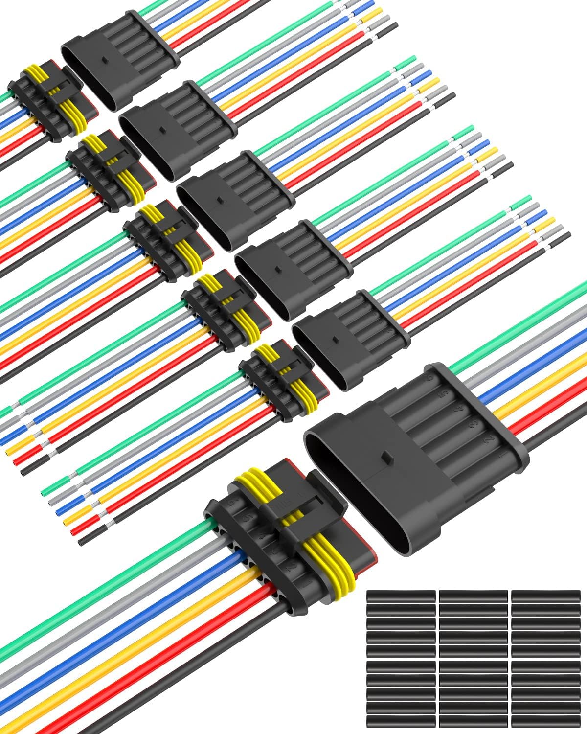 Conector 6 Pines Impermeable para Cable 16 AWG Automotriz
