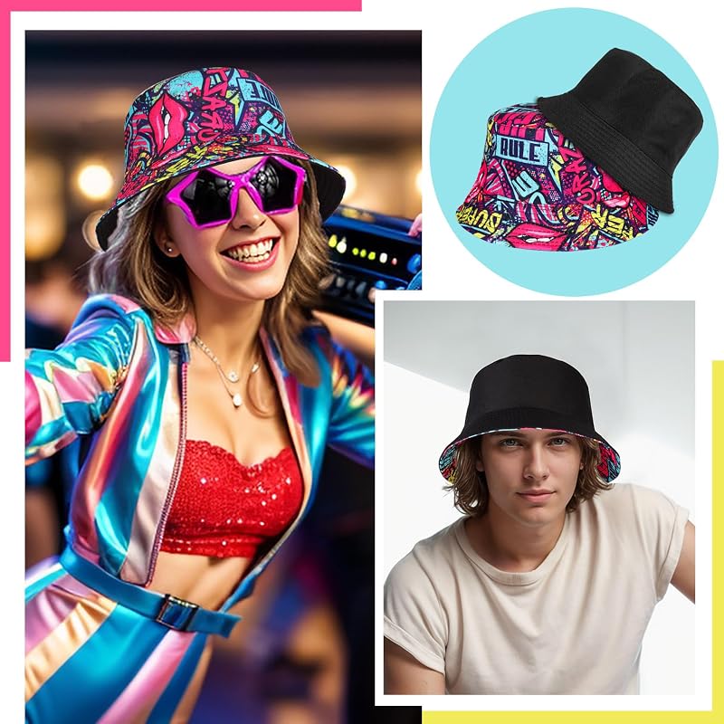 Sombrero pescador retro 80s 90s para mujer y hombre plegable