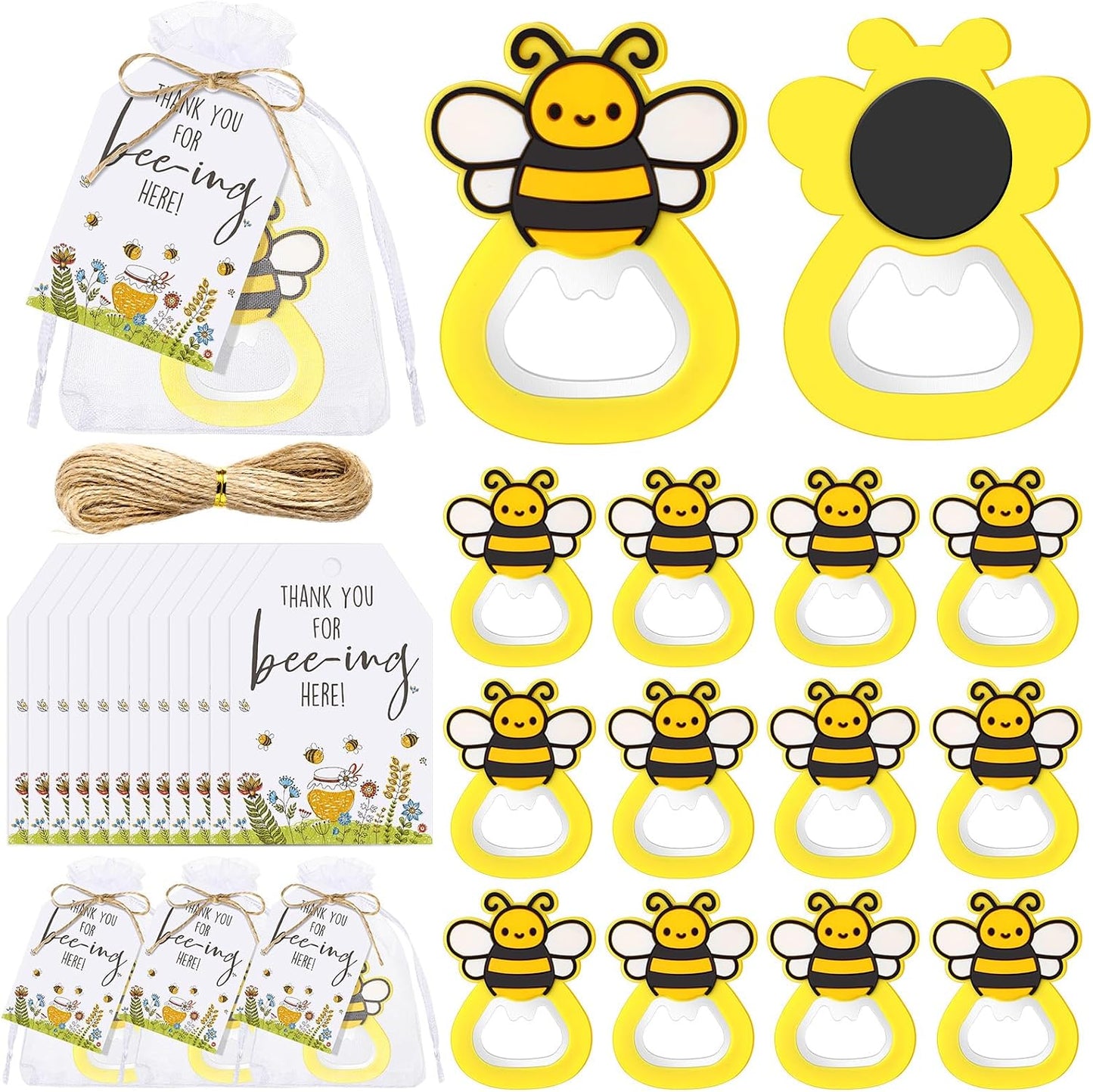25 Juegos Abeja Baby Shower con Etiquetas y Bolsas