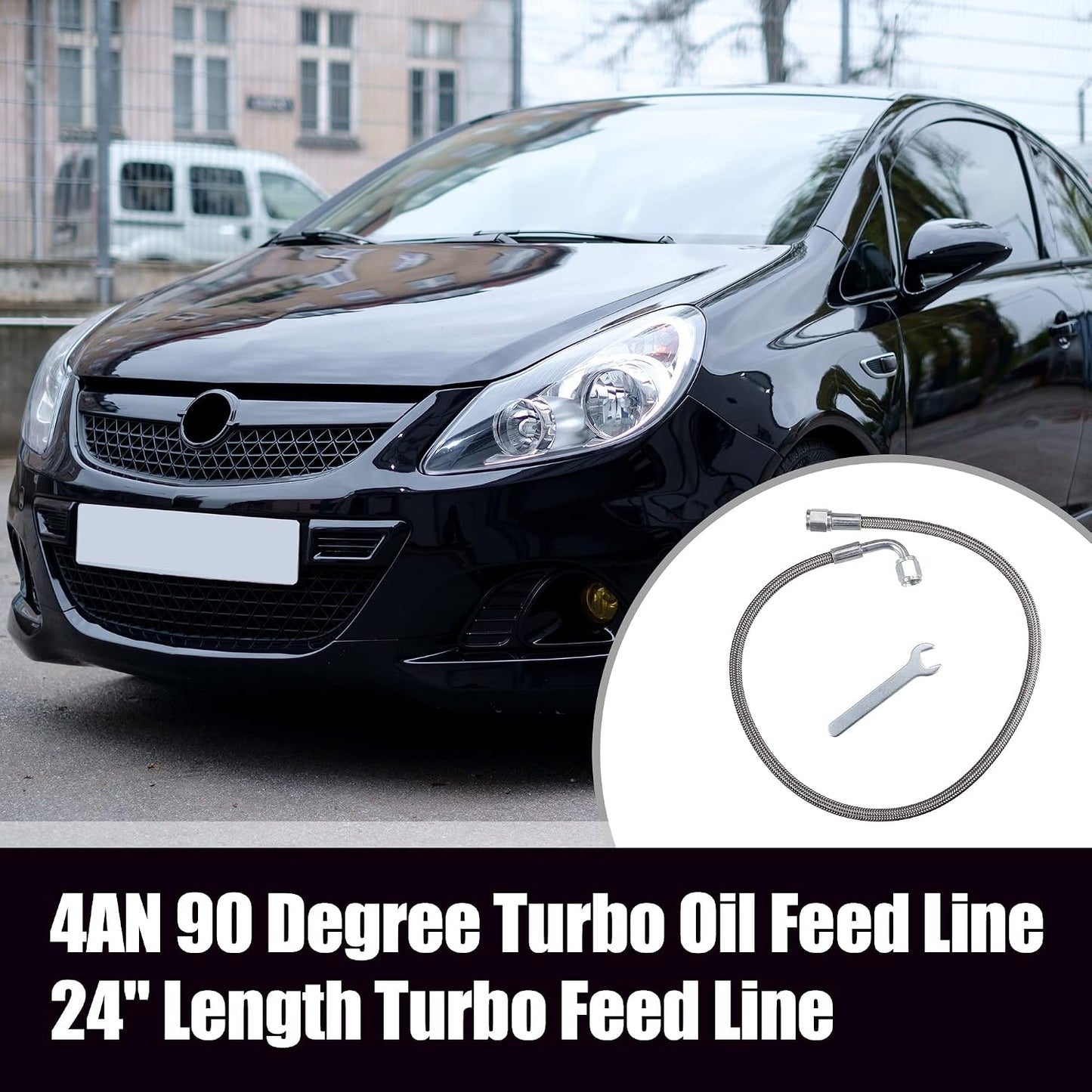 Línea aceite turbo acero inox trenzado AN4 24"