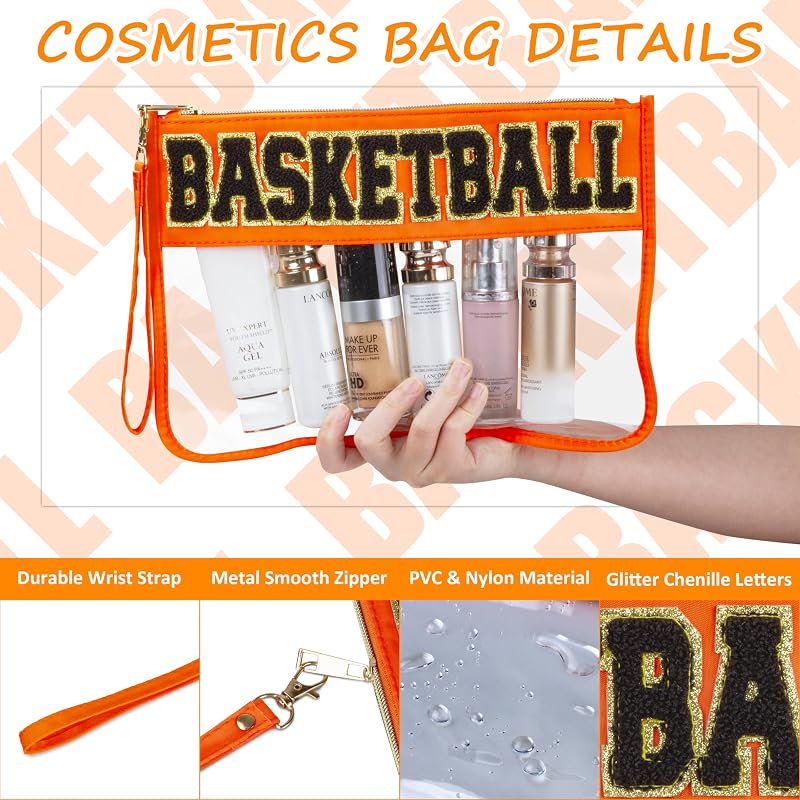 2 Pzas Bolsas Cosméticas PVC Transparente con Parche Letras