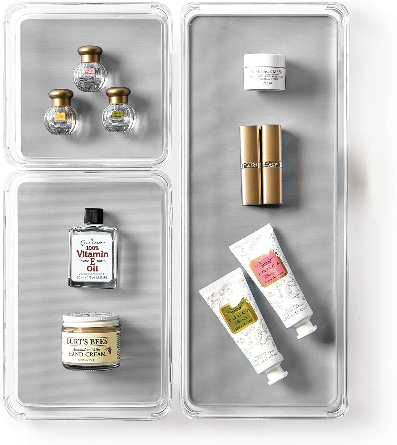 Set 3 Pzas Cubos Organizadores Cajones Gris Grande Modulares