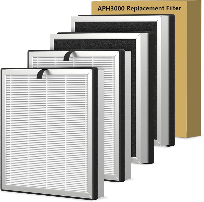 4 Filtros APH3000 para Purificador Aire Hogar 1123pies2