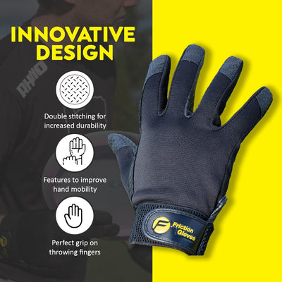 Guantes frisbee con palma y dedos de goma agarre seguro