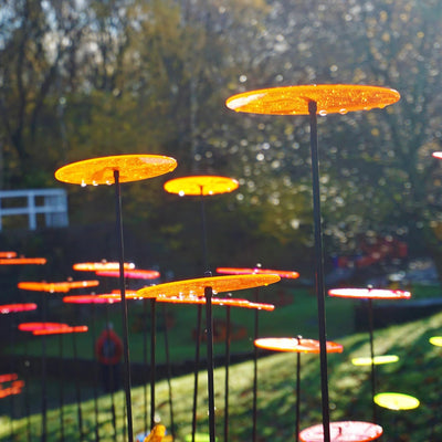 Set 5 estacas decorativas jardín 29.5pulg color naranja