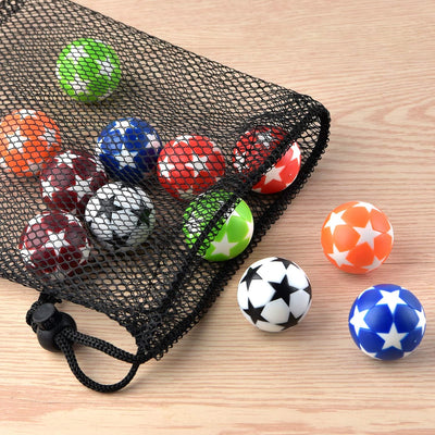18 Pelotas Futbolín 1.28pulg Multicolor con Bolsa Negro