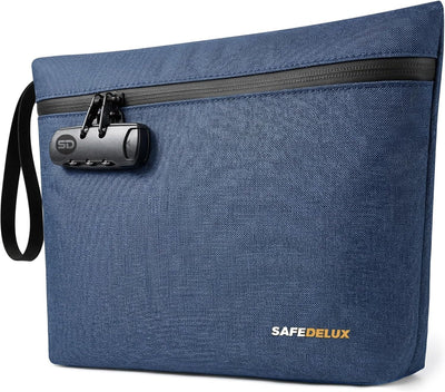 Bolsa viaje con cerradura combinación forro carbón azul