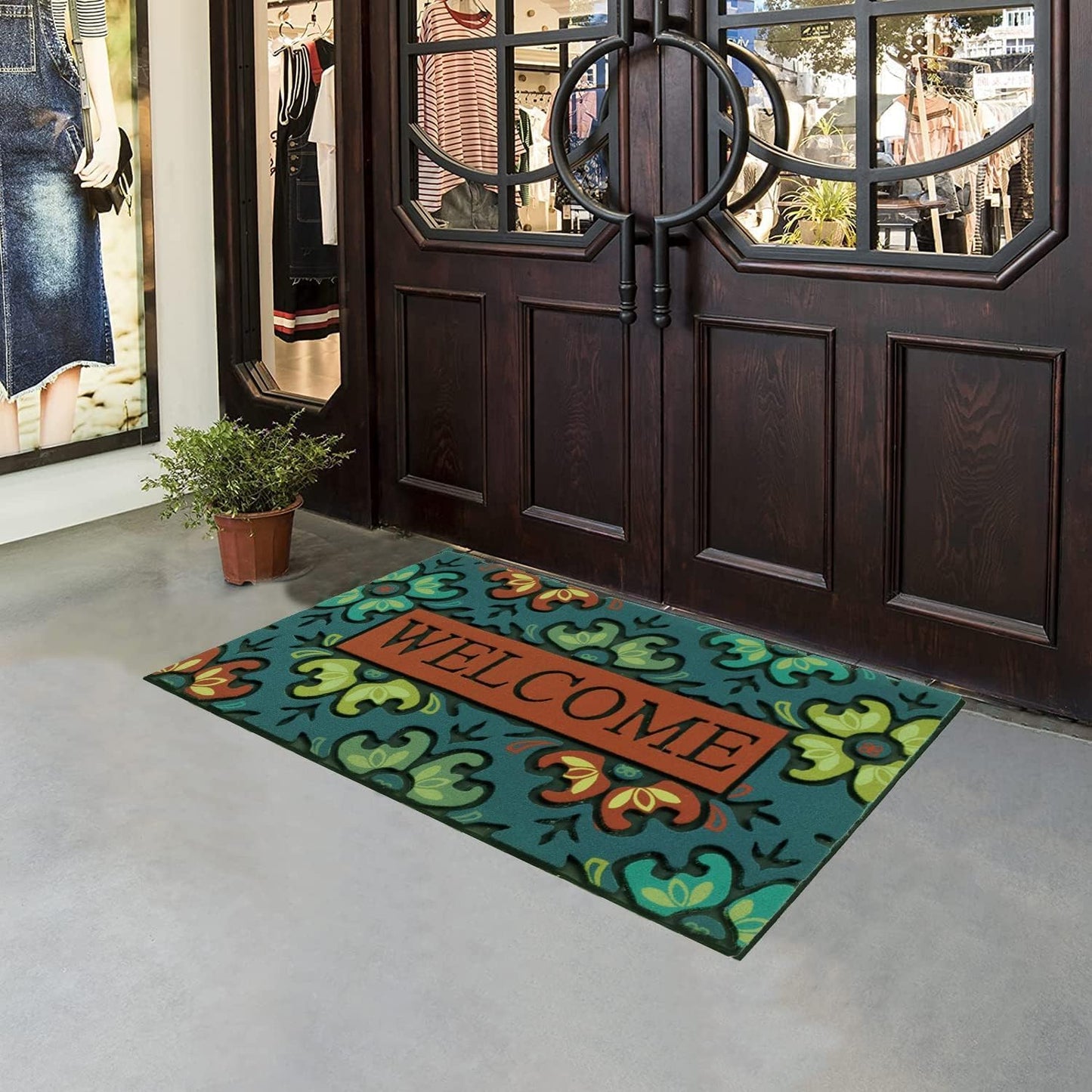 Felpudo bienvenida 18x30" antiderrap goma