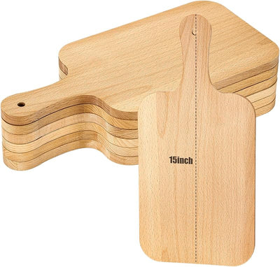 6 Pzas Tabla Cortar Madera Gruesa para Picar y Servir