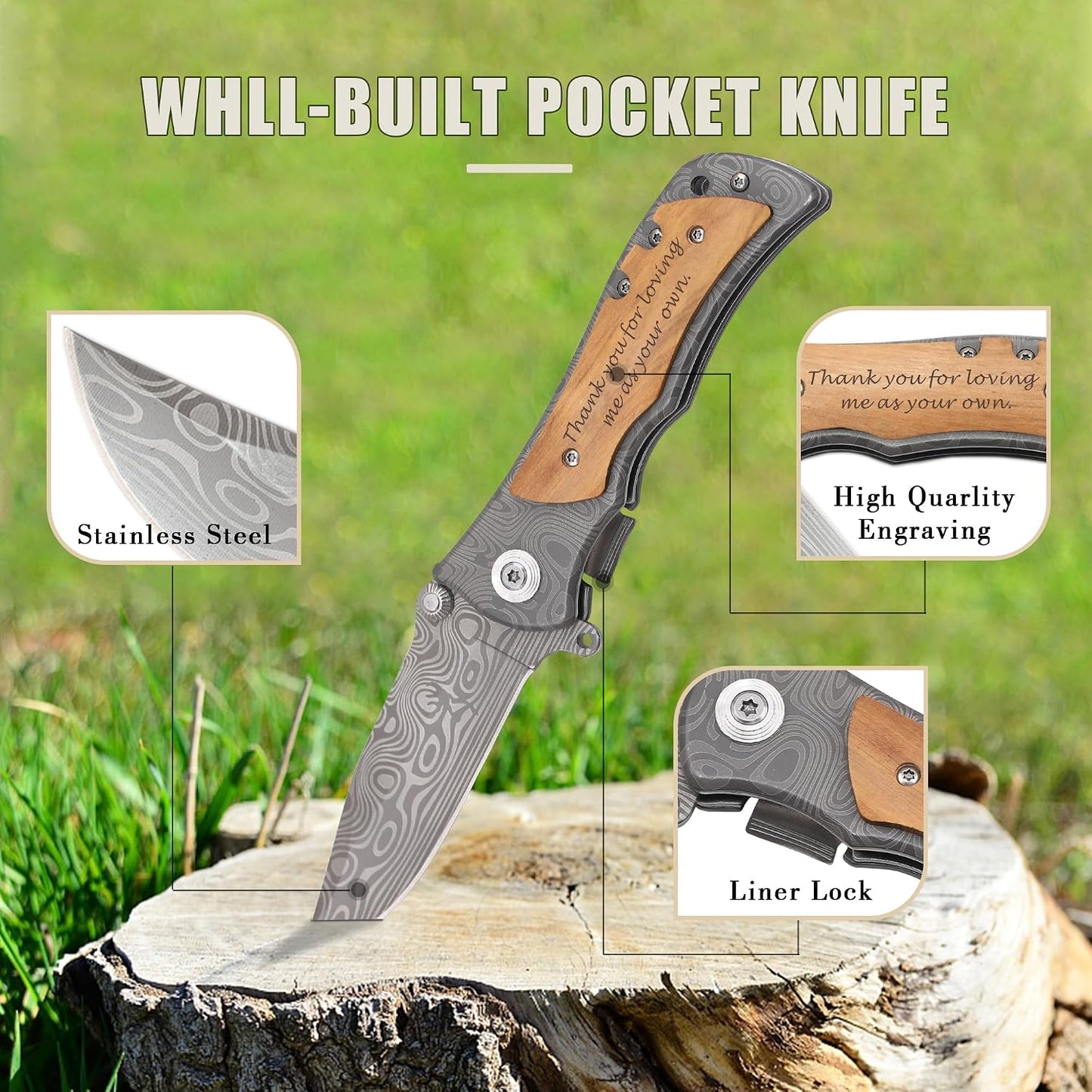 Regalo día del padre para suegro padrastro cuchillo bolsillo