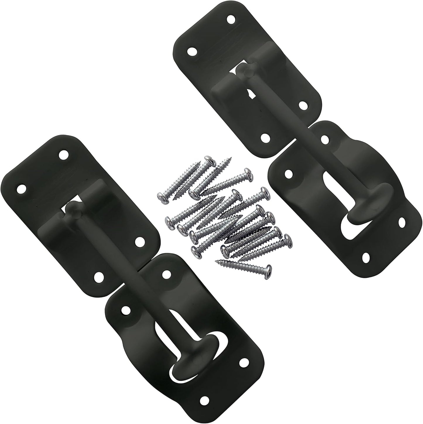 Soporte pestillo puerta RV 3 1/2 pulg negro pack 2