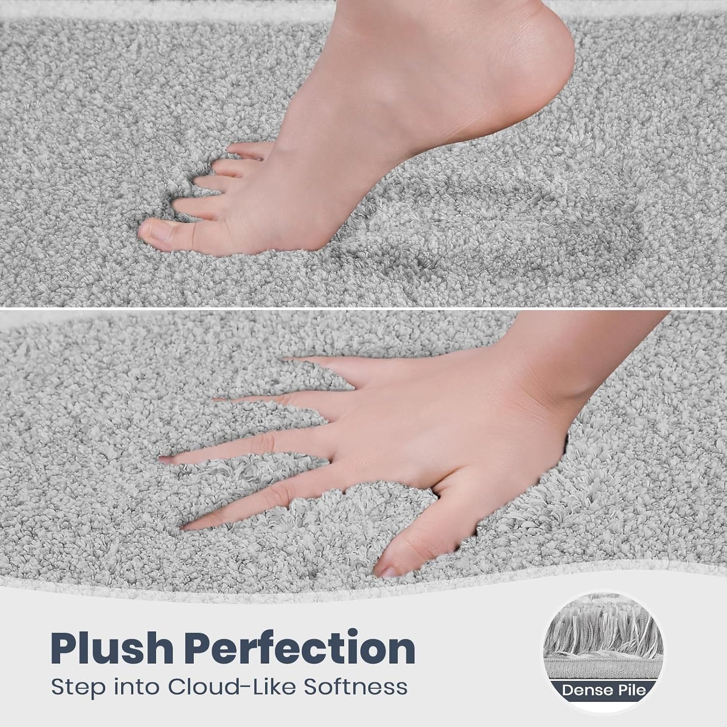 Alfombra baño antiderrap microfibra lanuda 24x36"