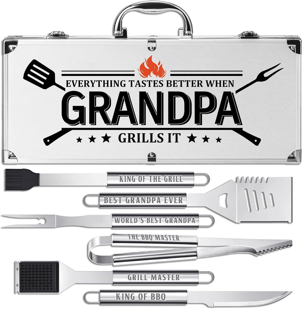Kit accesorios parrilla acero inox grueso patio