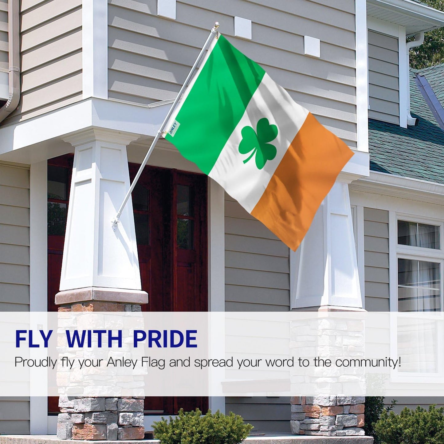 Bandera Irlanda con Clavel Irlandés
