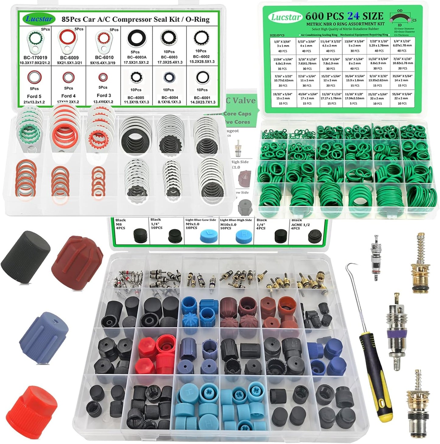 Kit recarga AC R12/R134A y herramienta válvula Schrader