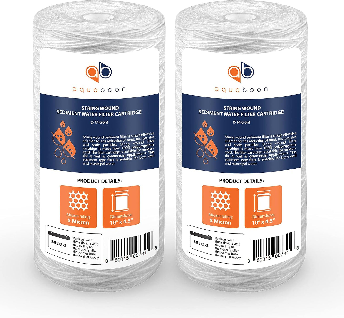 Filtro agua 5 micras 10x4.5pulg para sistema casa comp 84637
