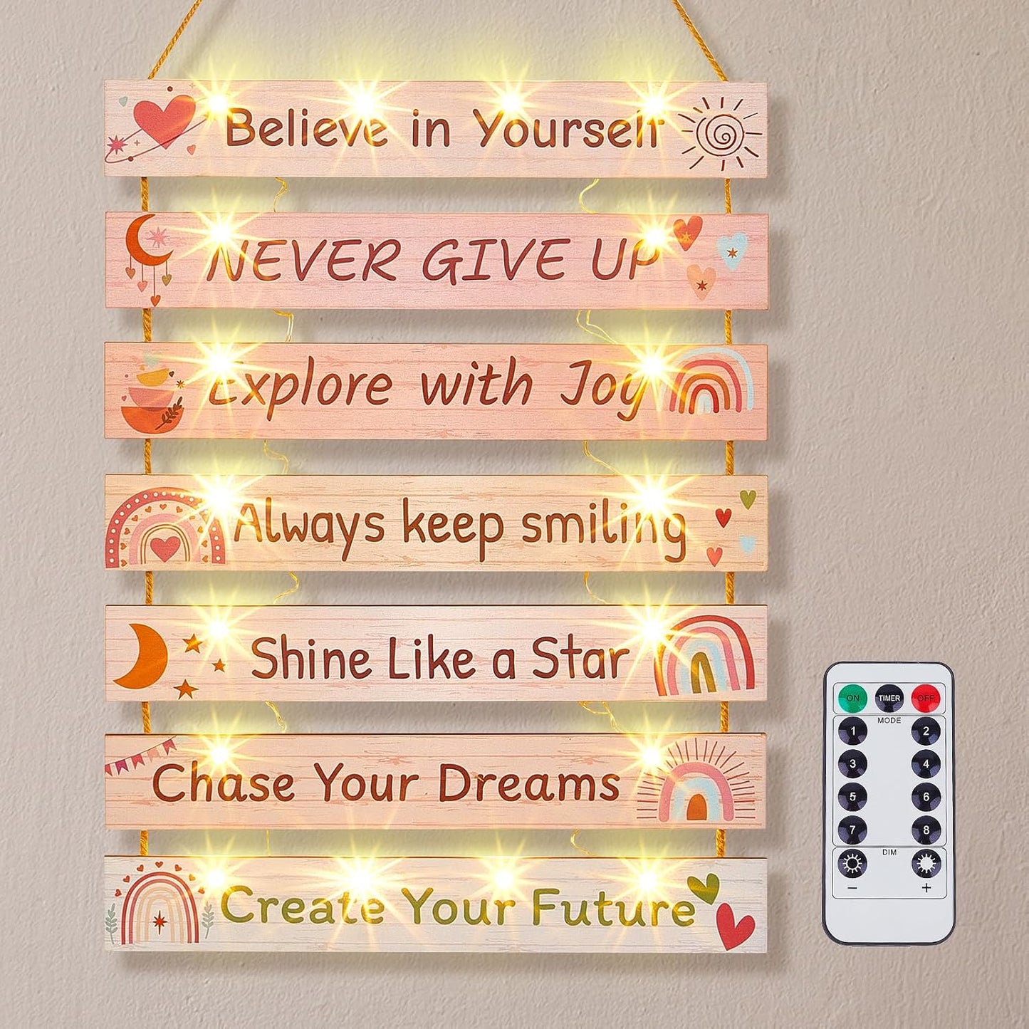 Decoración pared habitación niños luz led inspiradora