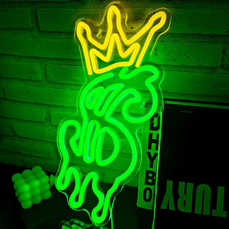 Letrero neón LED de dólar y corona con brillo ajustable USB