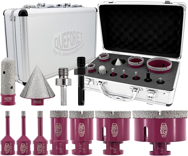 Set brocas diamante 11 pzas sierra agujero 6/8/25/35/50"