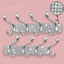 2 Pzas Perchero Pared Ganchos con Rinstones Plata Brillante