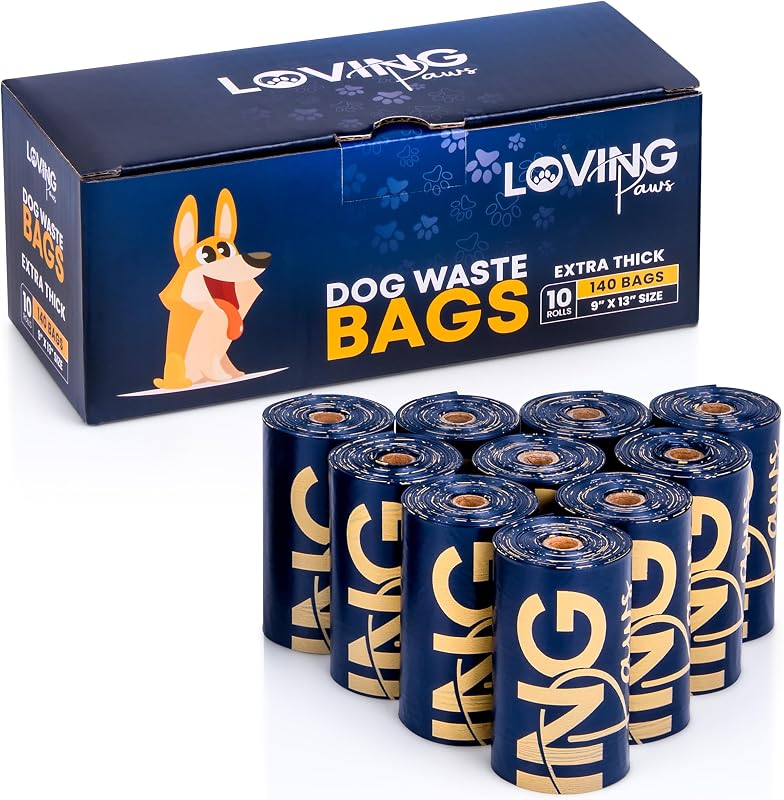 Rollos bolsas perro resistentes 140uds 9x13pulg con dispensador