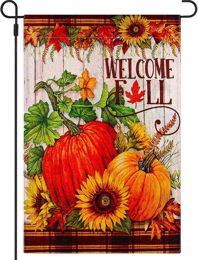 Banderas jardín otoño doble cara 12x18pulg calabaza arce