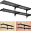 2 Pack Estantes Flotantes Ajustables 1.3x36" Garaje Negro