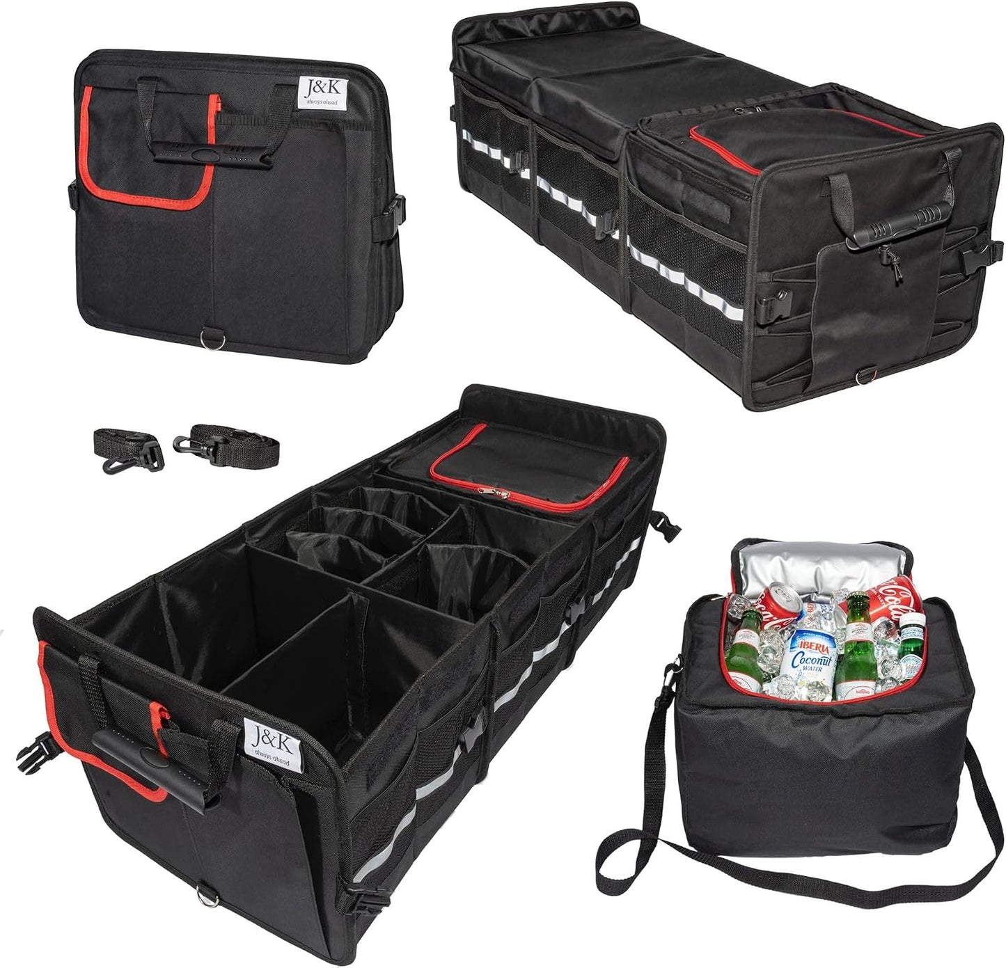 Organiz. maletero coche plegable con tapa y bolsa térmica