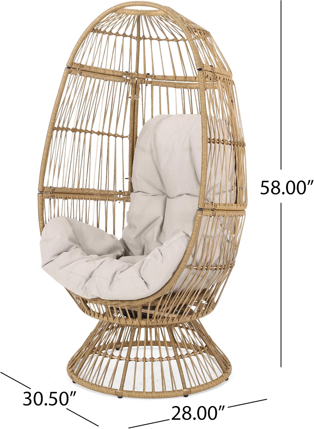 Silla giratoria mimbre con cojín