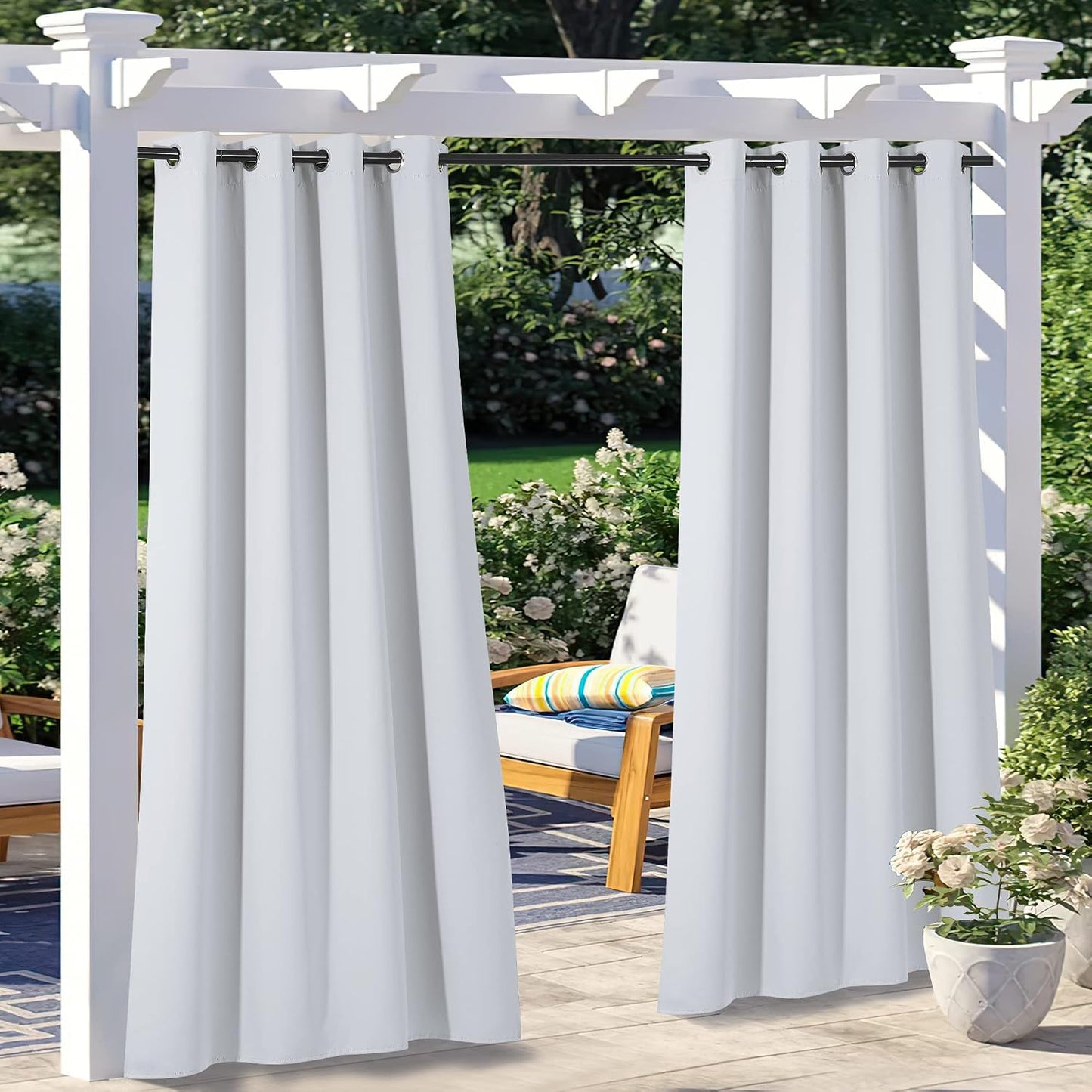 2 Cortinas patio exteriores impermeables aislamiento térmico