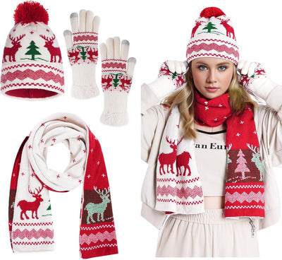 Juego bufanda y guantes punto mujer invierno Navidad
