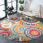 Alfombra exterior redonda 5'3" azul marfil lavable no pelusa