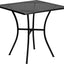 Mesa patio acero comercial 28 cuadrada diseño lluvia negro