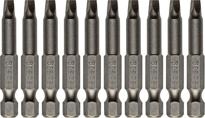 Set 10 Pzas Puntas Destornillador SQ2 1/4pulg Acero S2 Imán