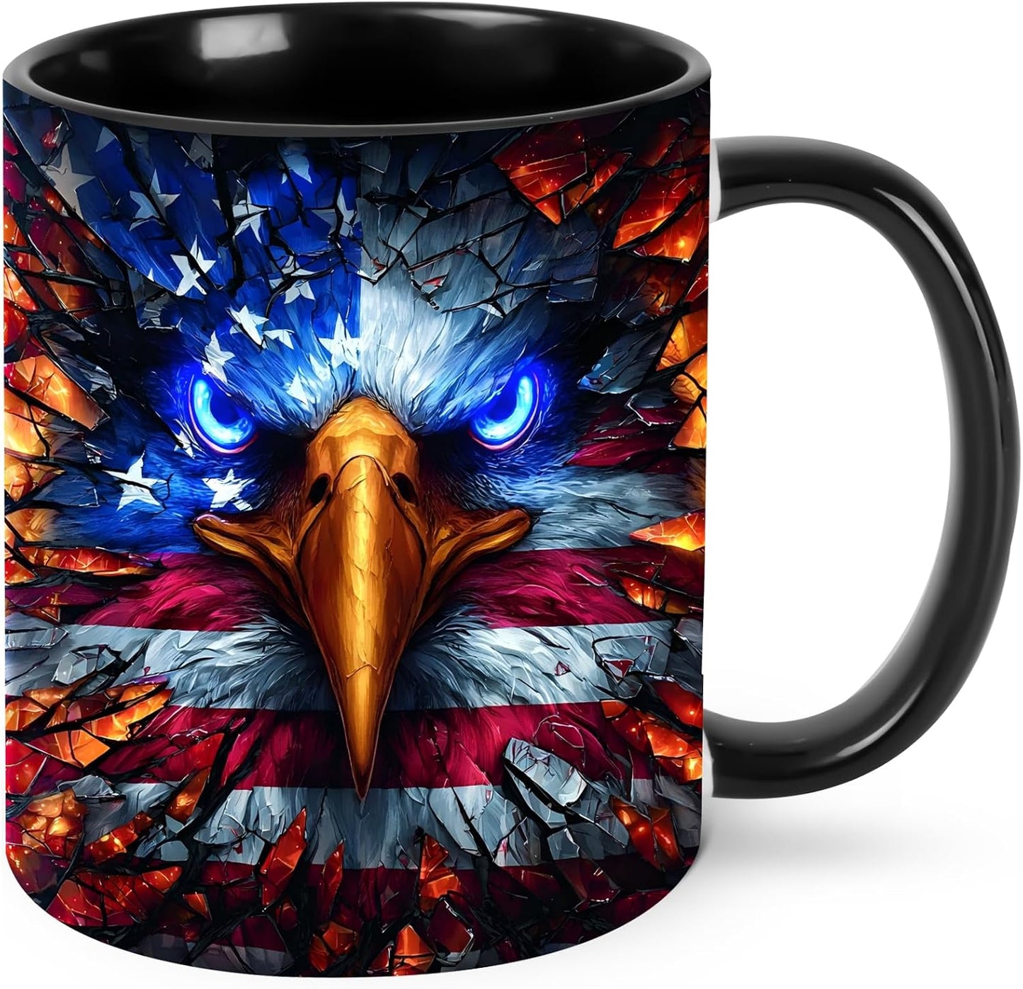 Taza café con bandera EE.UU. 11oz cerámica regalo oficina hogar